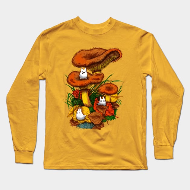 Mushroom spirits Long Sleeve T-Shirt by Little Bad Wren 